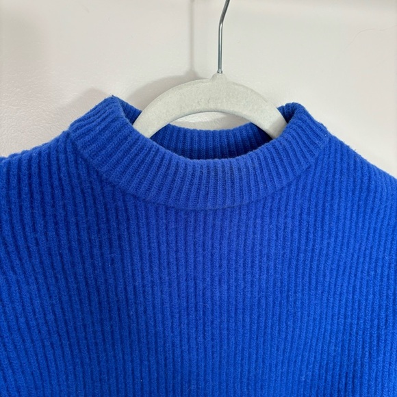 Cordova Megève Sweater Blue 100% Extra Fine Merino Wool Blue Ribbed Size XS - Picture 2 of 12